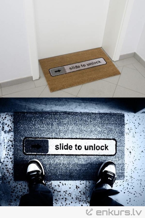Slide to unlock kājslauķis